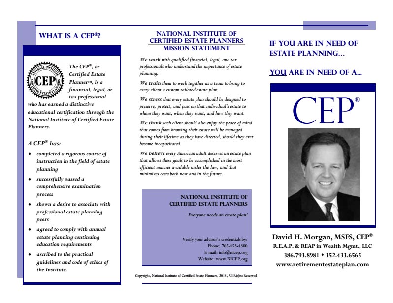 David H. Morgan CEP Brochure