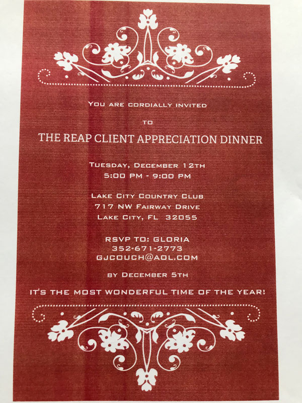 REAP Client Appreciation Dinner 2017