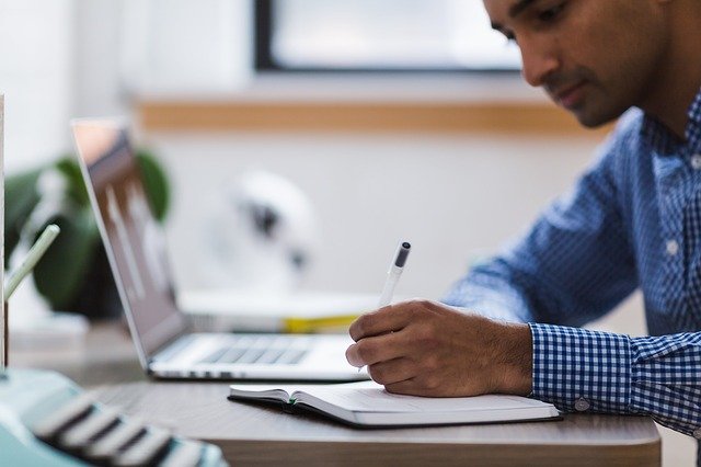 Man working on laptop