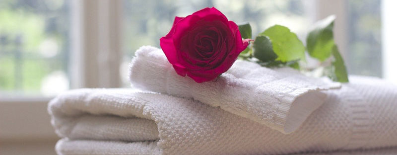 Towel with rose